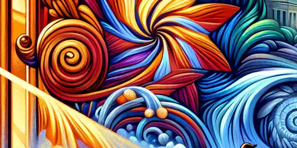 A dynamic illustration featuring iconic scenes from "The Shawshank Redemption," "Forrest Gump," and "Inception."