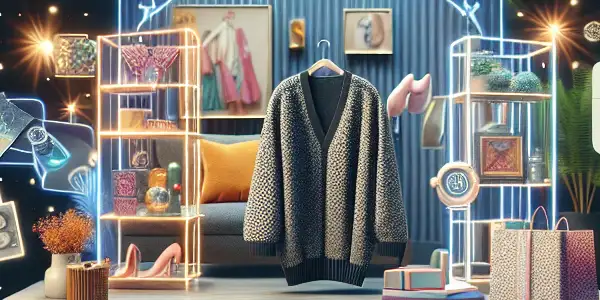 A modern online shopping interface showcasing a variety of adult products in a cozy, private setting.